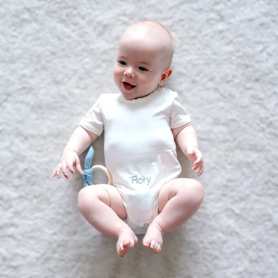 Bamboo Short Sleeve Babygrow (Multiple Colour Options) from Lovingly Signed