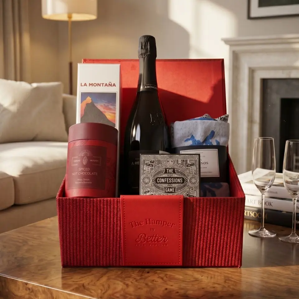 The red BetterThanFlowers hamper